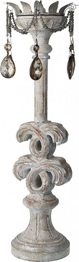 Provence Home French Country Crystal Candle Holder 21.5in: Provence Home French Country Crystal Candle Holder 21.5in Illuminate your space with this elegant crystal wooden candle holder, designed in a charming French Country style. Crafted with intricate carv