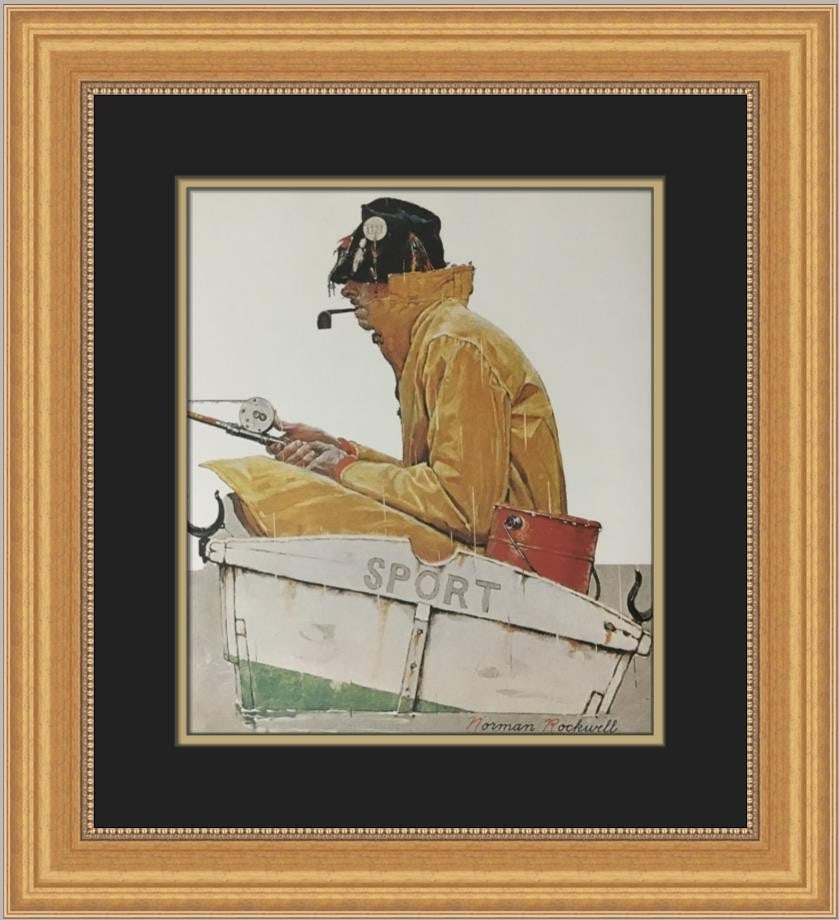 Norman Rockwell Sport Custom Framed Print 20 x 18 Americana Art (1 of 2)