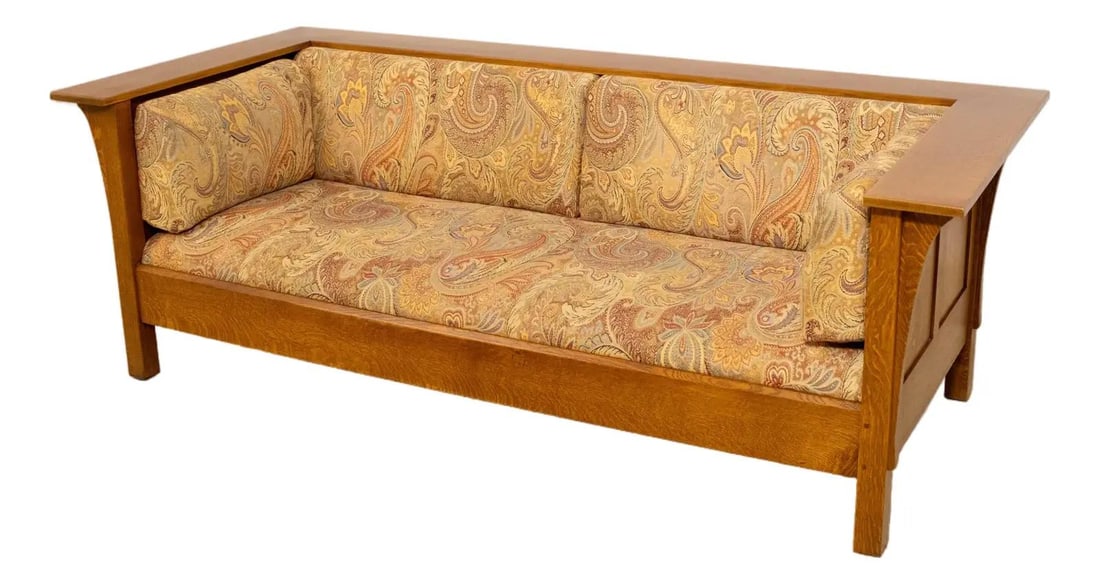 Stickley Mission Oak Arts & Crafts Sofa High Quality Upholstery (1 of 10)