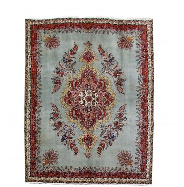 Authentic Light Turquoise Blue Persian Tabriz Rug 9'11 x 13'2 Handwoven Area Rug (1 of 6)