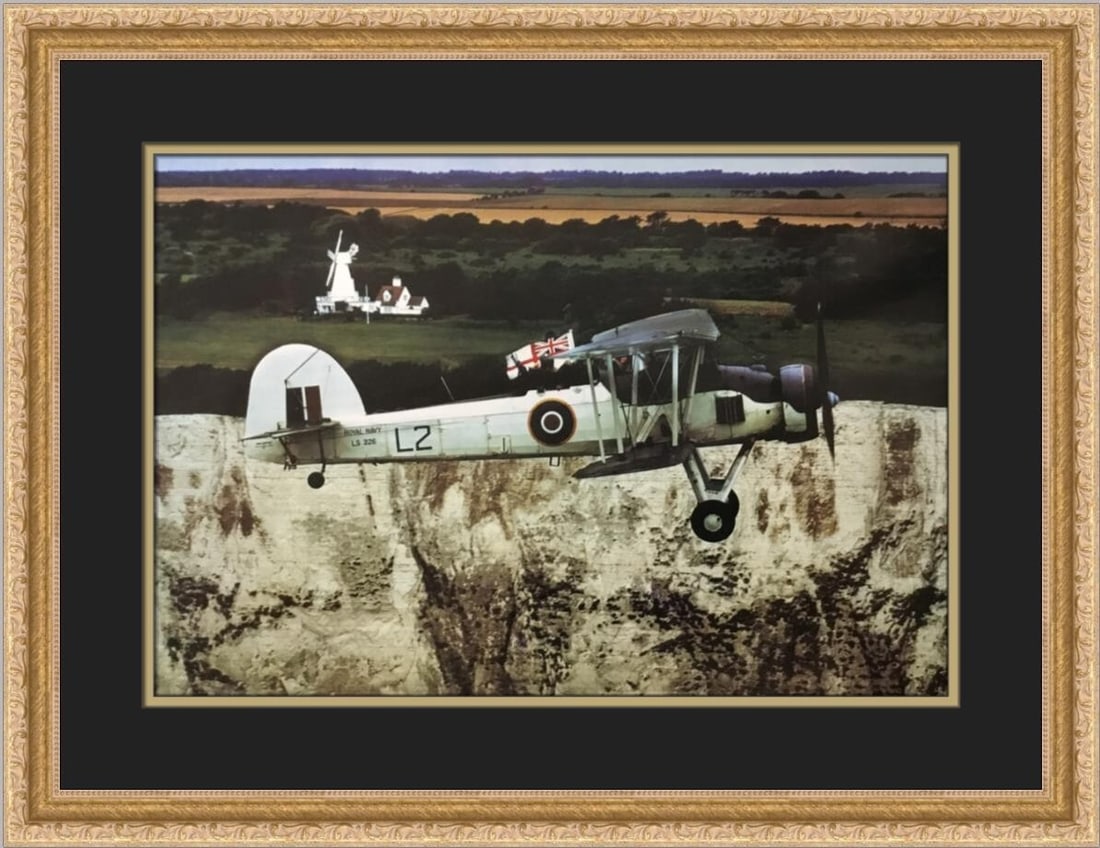 Fairey Swordfish Mk II A Custom Framed Print by Philip Makanna: Fairey Swordfish Mk II A Custom Framed Print by Philip Makanna This stunning custom framed print features the Fairey Swordfish Mk II, rendered with a realism style by artist Philip Makanna. The print