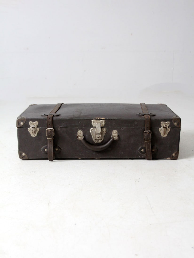 Antique Montgomery Ward Travel King Suitcase Vintage Decor (1 of 11)