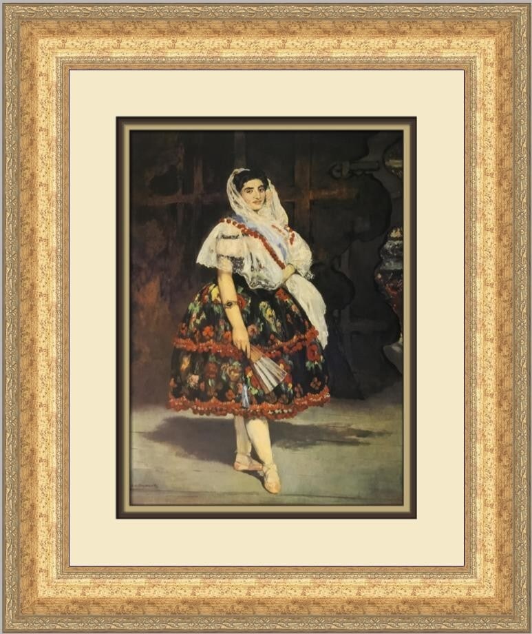 Edouard Manet Portrait of Lola De Valence Custom Framed Print 21 x 18: Edouard Manet Portrait of Lola De Valence Custom Framed Print 21 x 18 This stunning custom framed print features Edouard Manet's iconic "Portrait of Lola De Valence," showcasing a blend of Expressioni