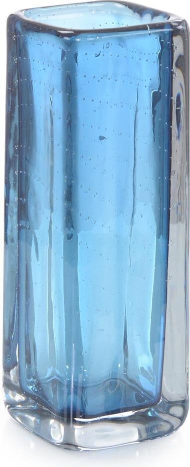 John-Richard Hand-Blown Ocean Blue Art Glass Vase 11.75H (1 of 1)