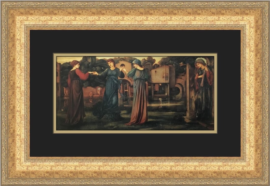 Edward Burne-Jones The Mill Custom Framed Print 15 x 21 Landscape Aestheticism: Edward Burne-Jones The Mill Custom Framed Print 15 x 21 Landscape Aestheticism This exquisite custom framed print titled "The Mill" by Edward Burne-Jones showcases the artist's Aestheticism style. Mea