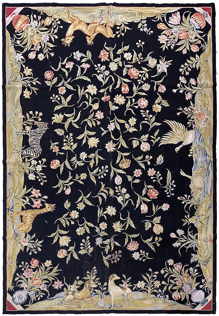 6 x 9 Needlepoint Rug English Garden with Animals (1 of 12)