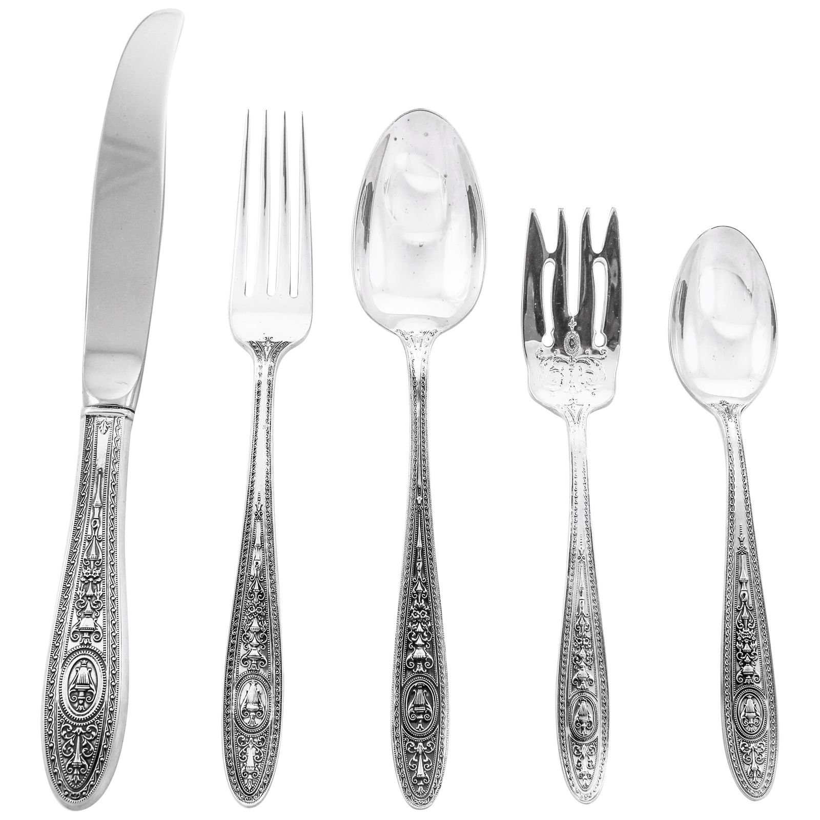 Elegant Sterling Wedgwood Flatware Set for 16 with 80 Pieces (1 of 7)
