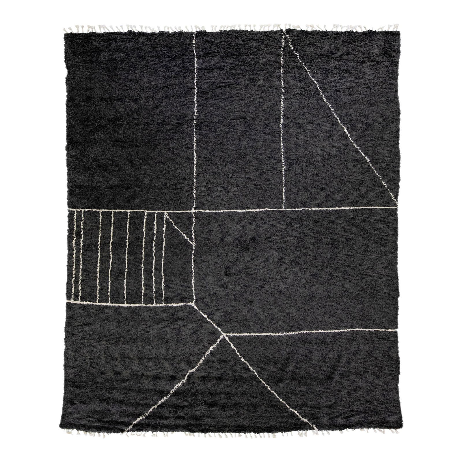 Handmade Black Abstract Wool Rug 12'1 x 14'10 (1 of 10)