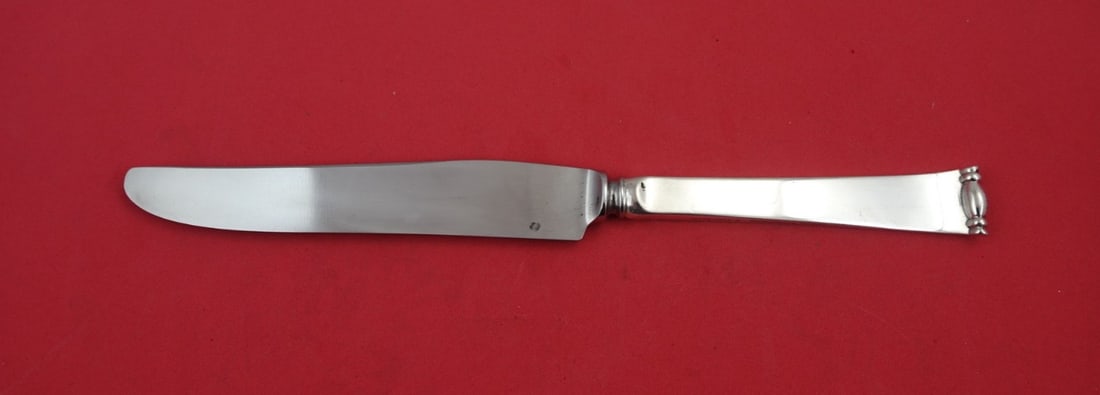 Allan Adler Modern Georgian Sterling Silver Dinner Knife 9 5/8": Allan Adler Modern Georgian Sterling Silver Dinner Knife 9 5/8" This exquisite dinner knife features a solid sterling silver handle and a stainless steel blade, beautifully crafted in the Modern Georg