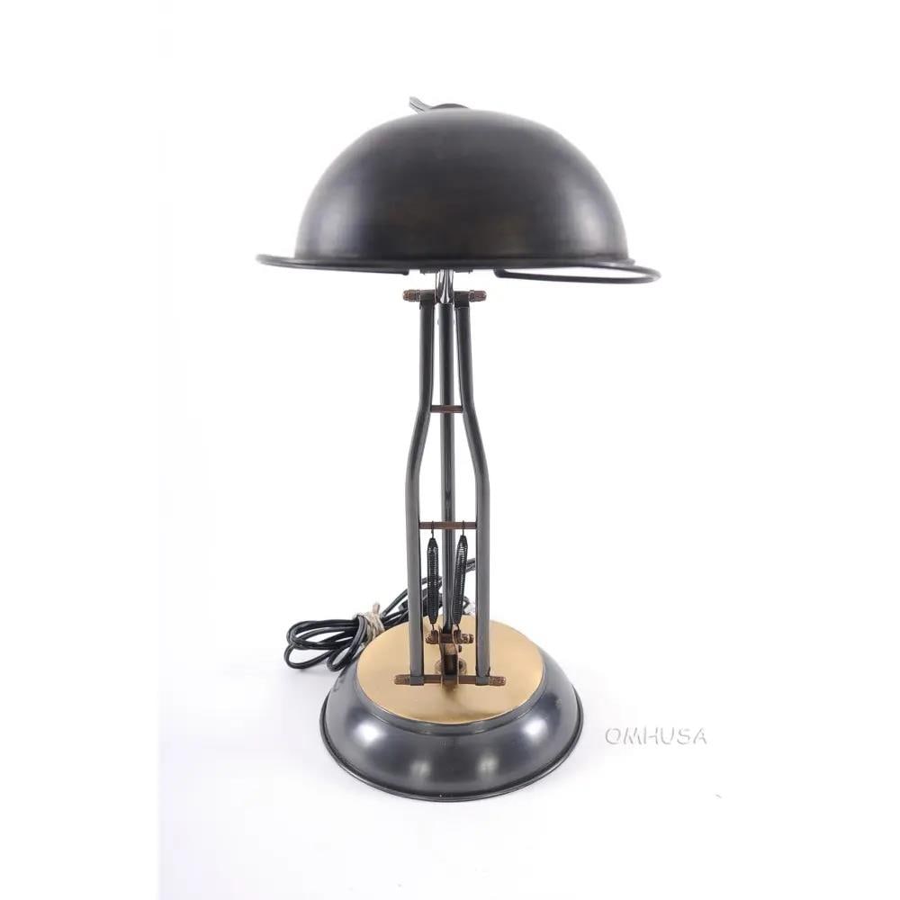 Vintage-Inspired Brass Desk Lamp with Round Base and 3 Shades (1 of 15)