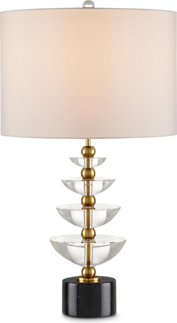 Currey Waterfall Collection Ivory Table Lamp with Shantung Shade (1 of 3)