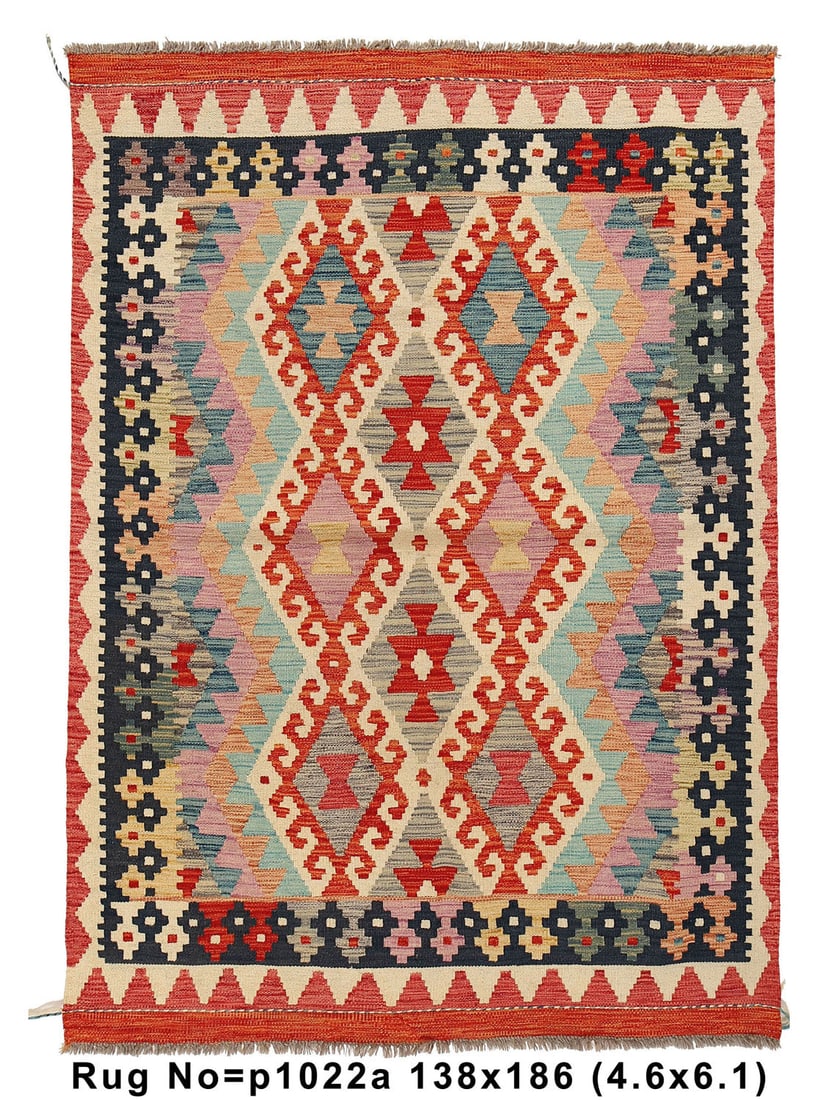 Handmade Black Wool Kilim Rug 4.6 x 6.1 ft Eco-Friendly Design (1 of 9)