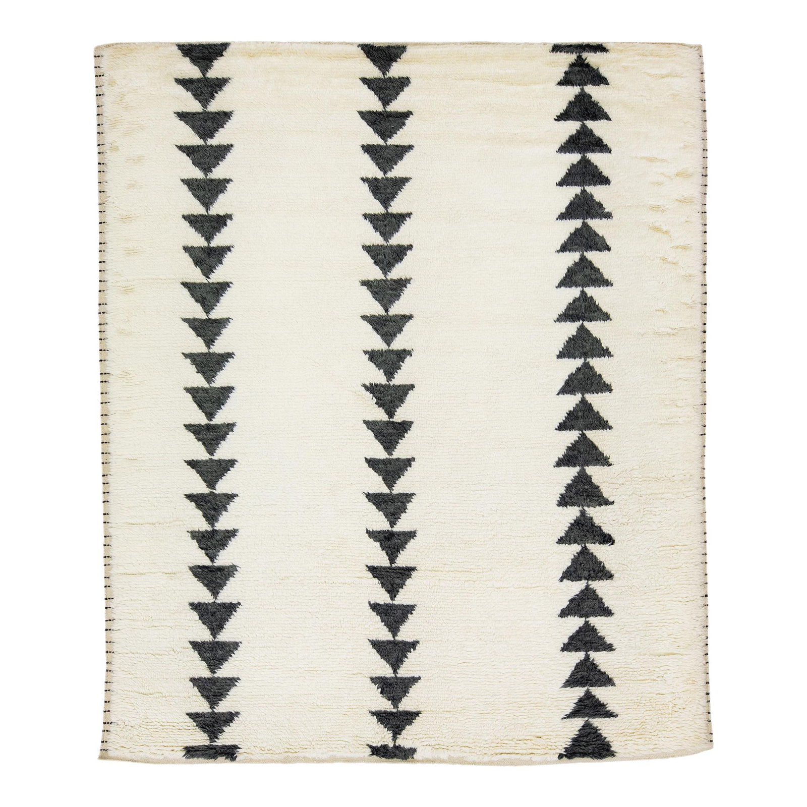 Ivory Wool Moroccan Style Rug 8' x 10' Tribal Design (1 of 7)