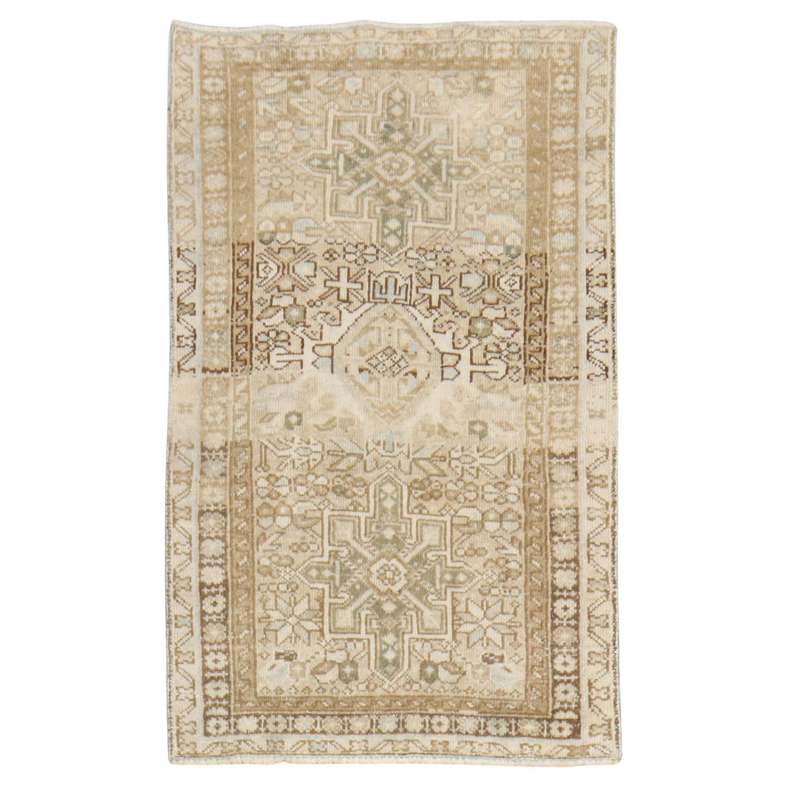 Zabihi Collection 2'6 x 4' Hand-Knotted Wool Heriz Rug Iran 1930 (1 of 7)
