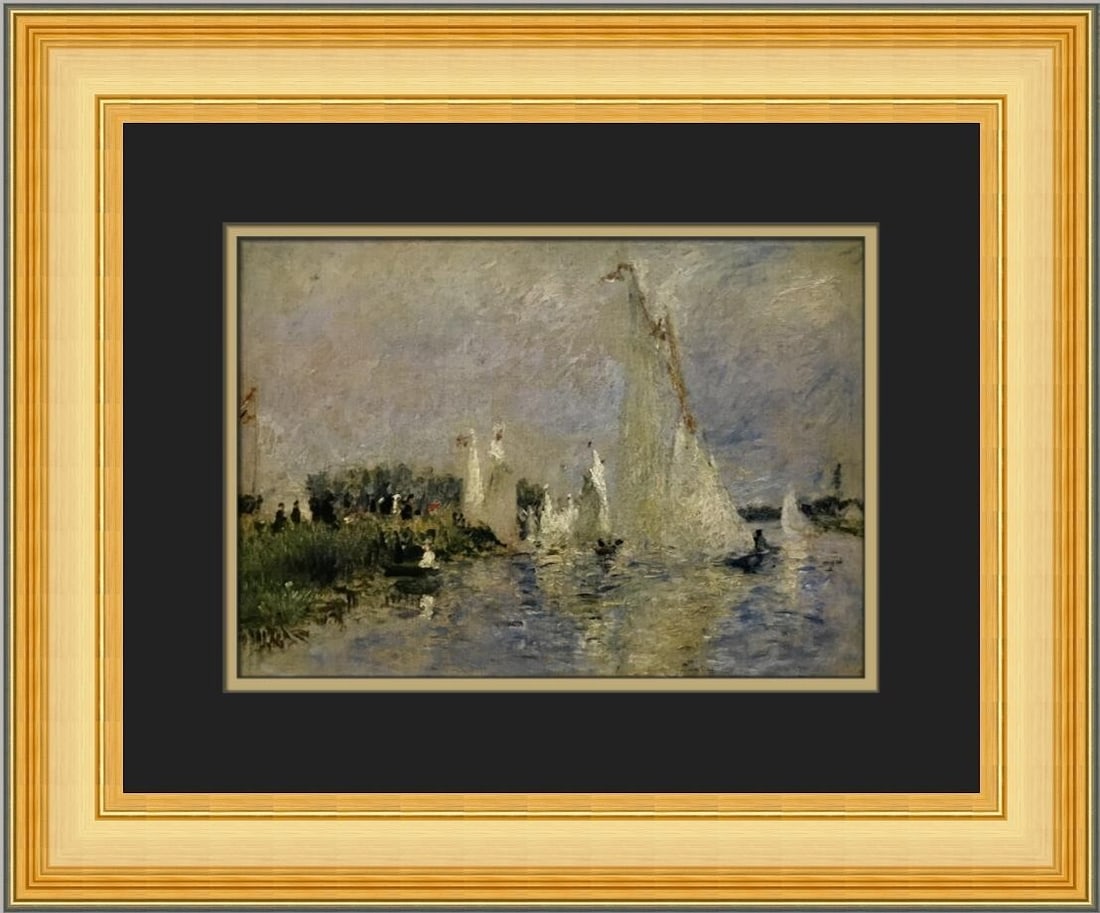 Pierre-Auguste Renoir Regatta at Argenteuil Custom Framed Art Print: Pierre-Auguste Renoir Regatta at Argenteuil Custom Framed Art Print This exquisite custom framed print features Pierre-Auguste Renoir's renowned artwork, "Regatta at Argenteuil." The piece showcases t