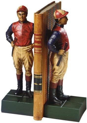Equestrian Style Rider-Inspired Bookends Hand-Cast Resin: Equestrian Style Rider-Inspired Bookends Hand-Cast Resin Elevate your space with these unique rider-inspired bookends, perfect for any equestrian enthusiast. Crafted from resin, each piece showcases a