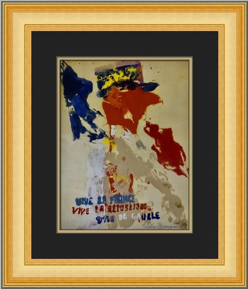 LeRoy Neiman General De Gaulle Custom Framed Print 1994 Expressionism Art (1 of 2)