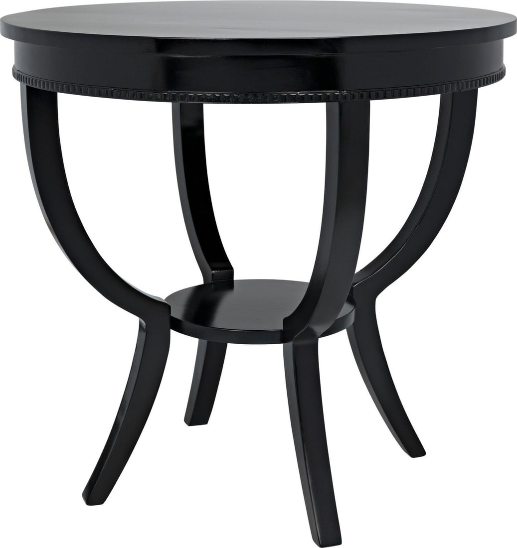 Noir Scheffield Round End Table Matte Black Birch Veneer (1 of 6)