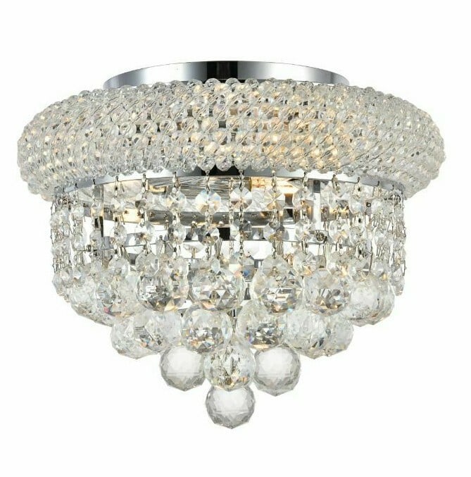 Primo 3-Light Chrome Flush Mount Chandelier 10 Inch Royal Cut Crystals (1 of 11)