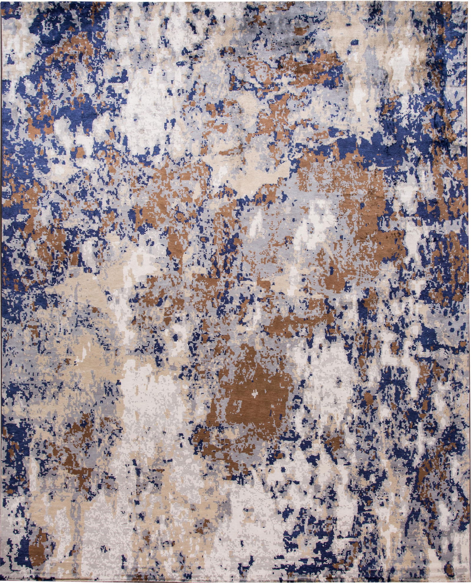 21st Century Modern Abstract Hand-Knotted Wool Rug 12' x 15'1'' Ivory (1 of 10)