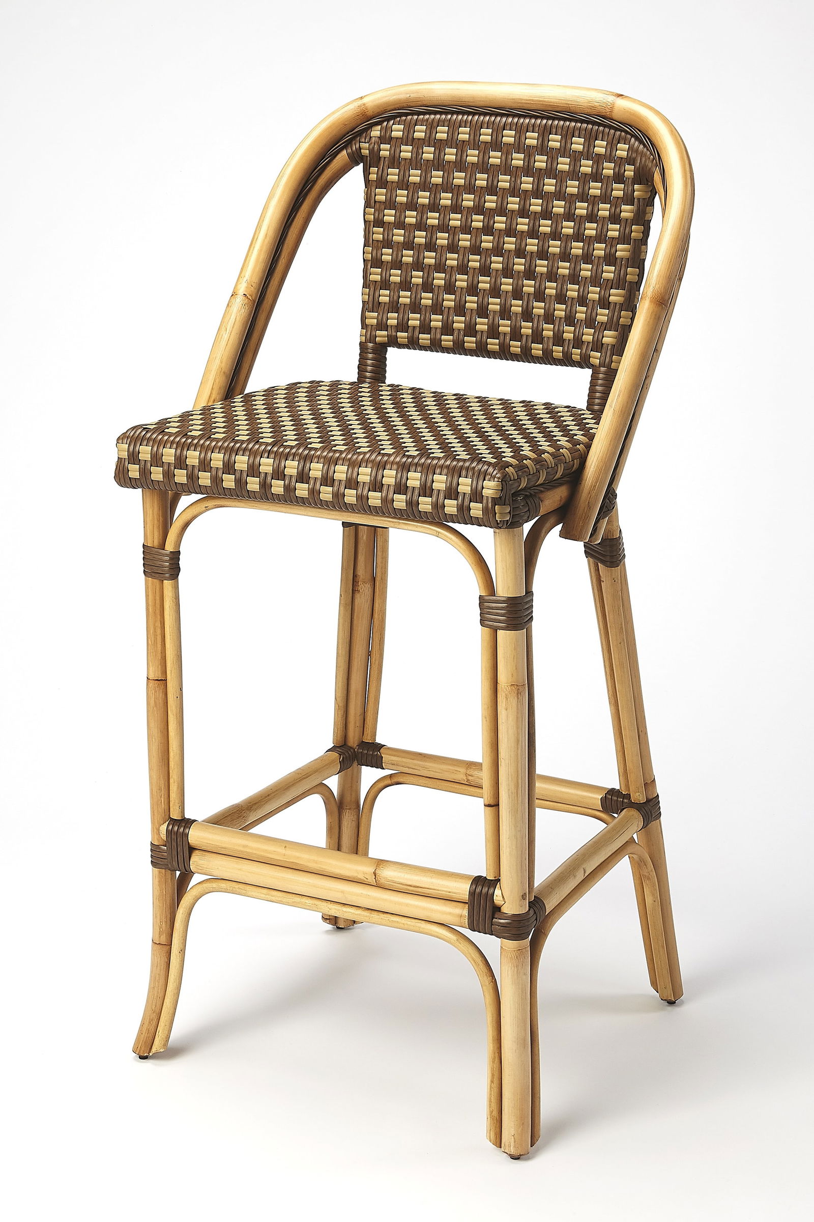 Butler Lila Mediterranean Rattan Barstool for Patio Kitchen (1 of 7)