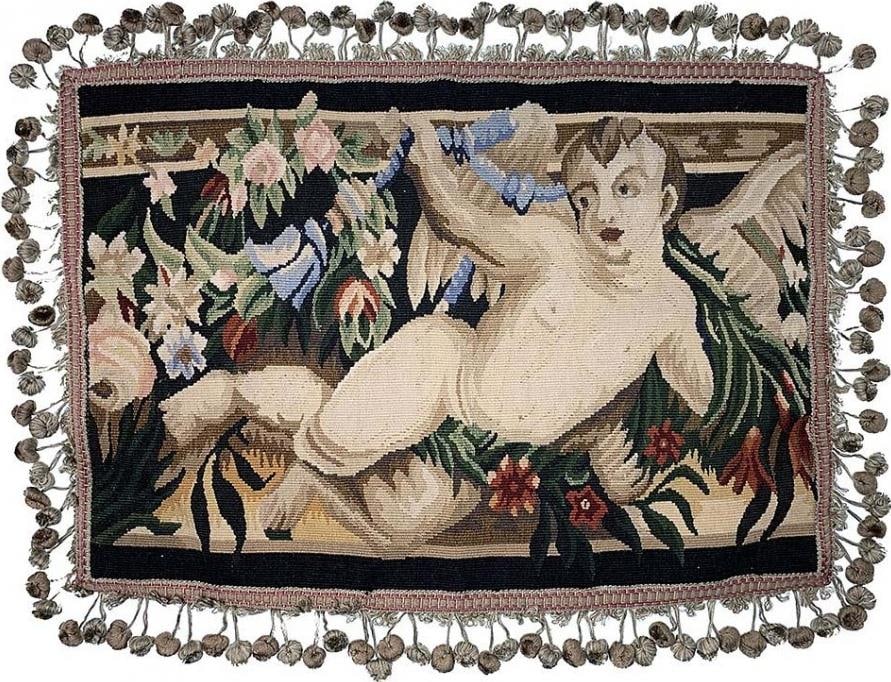 Provence Home Cream Aubusson Style Throw Pillow 24 x 16 Handmade (1 of 1)