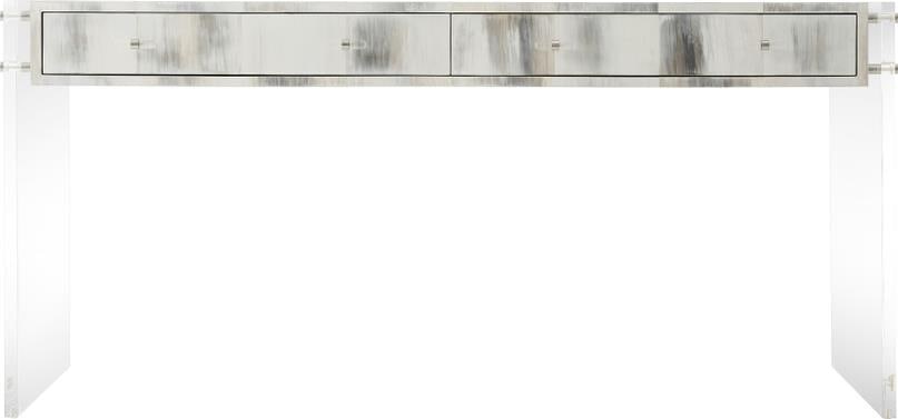 Theodore Alexander Modern Quadrilateral Desk Acrylic Stainless Steel (1 of 4)