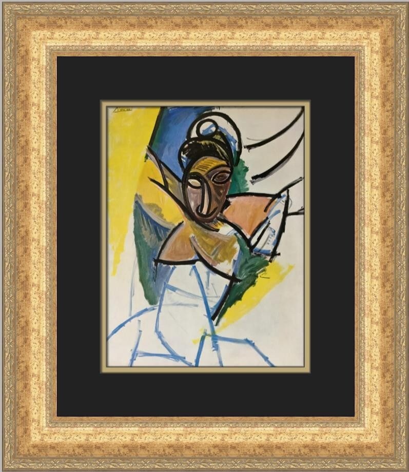 Pablo Picasso Les Demoiselles D'Avignon Custom Framed Art Print 1972: Pablo Picasso Les Demoiselles D'Avignon Custom Framed Art Print 1972 This stunning custom framed print of Pablo Picasso's "Les Demoiselles D'Avignon" is an exquisite representation of both Expressioni
