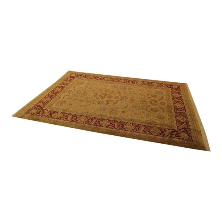 Large Wool Area Rug in Red and Beige 10 x 14 Feet (1 of 10)