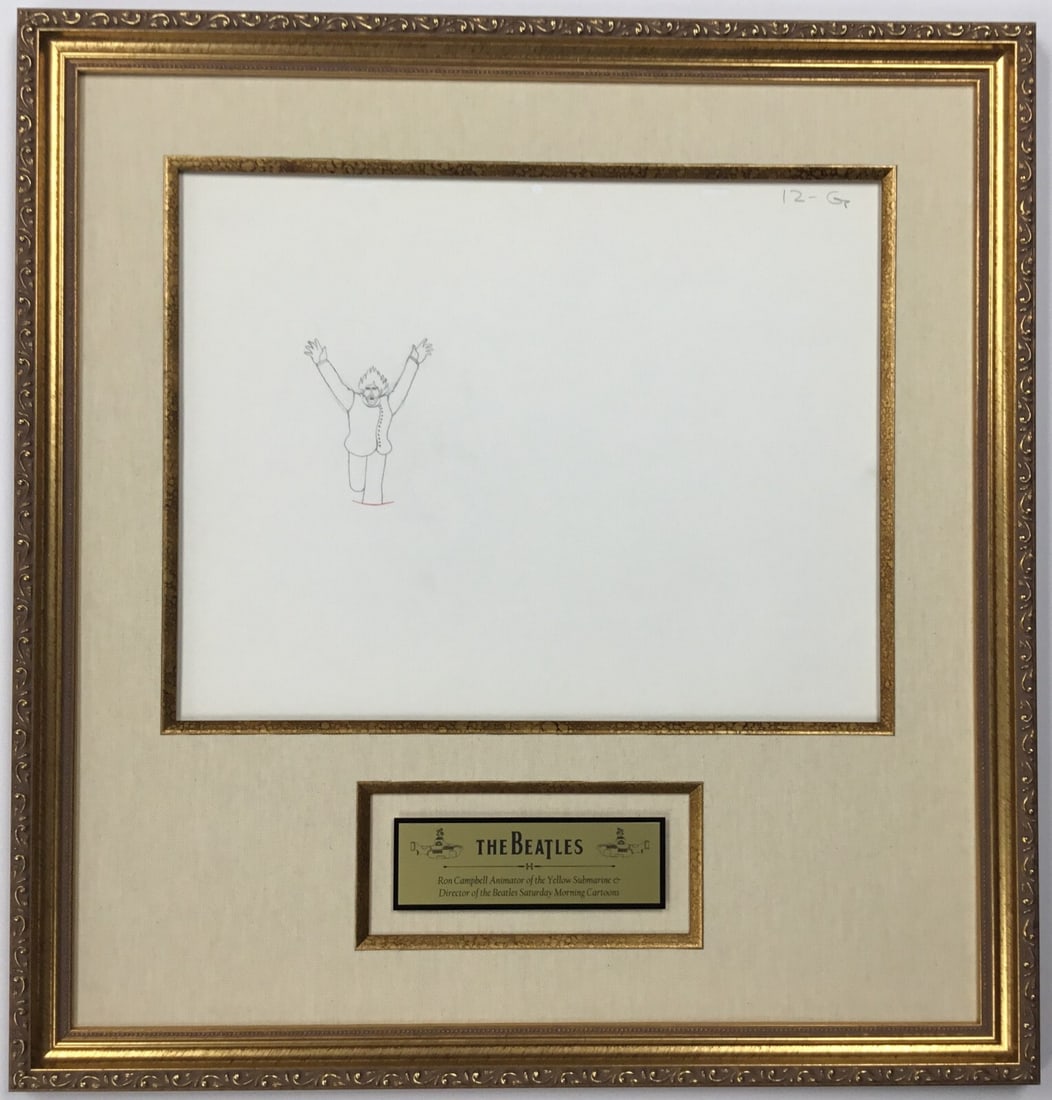 1968 Beatles Yellow Submarine Production Drawing George Harrison by Ron Campbell: 1968 Beatles Yellow Submarine Production Drawing George Harrison by Ron Campbell This original 1968 production drawing features George Harrison from the iconic Beatles film "Yellow Submarine." Created