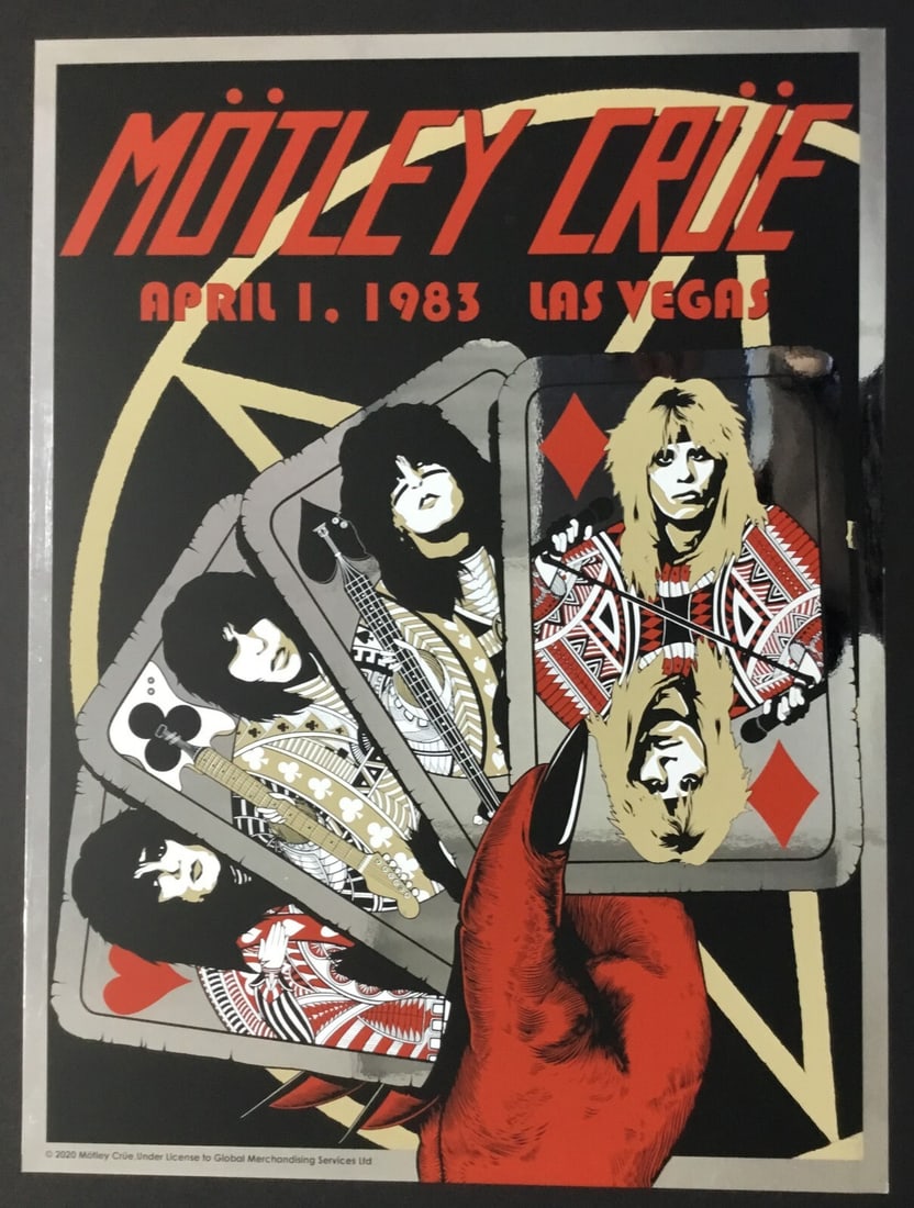 Motley Crue 1983 Las Vegas Concert Foil Print by Andrew Alekseev (1 of 3)