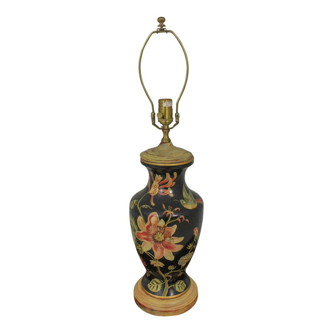 Bird and Floral Motif Table Lamp by Wildwood Gold Tone 29 Inch (1 of 10)