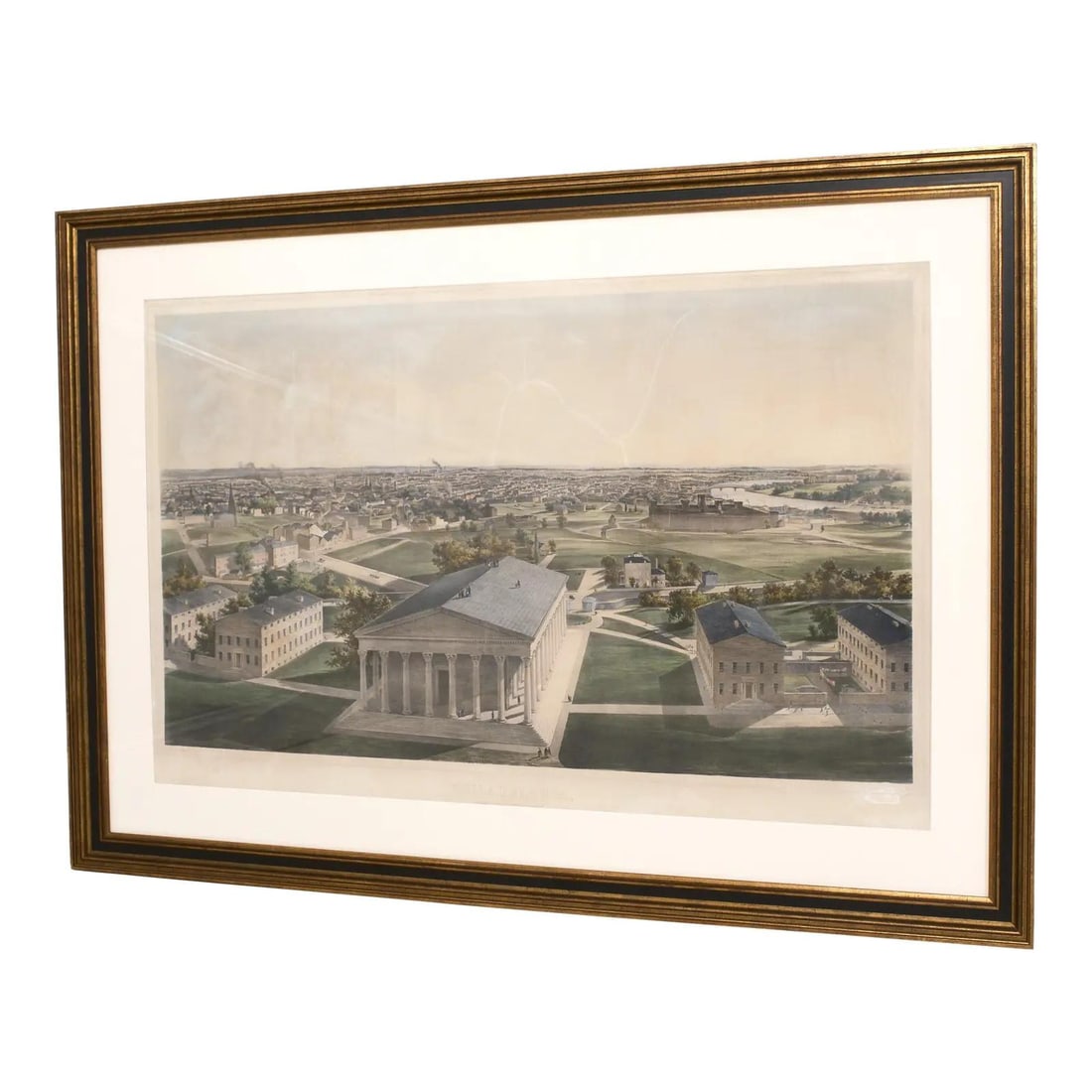 John William Hill Girard College Cityscape Lithograph 1850s Framed (1 of 8)