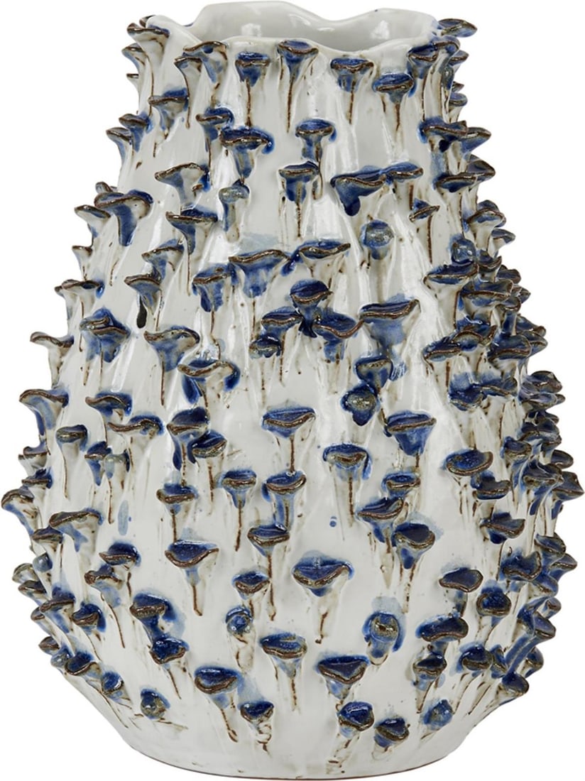 Handmade Coral-Inspired Green White Vase 14H 10W 10D (1 of 1)