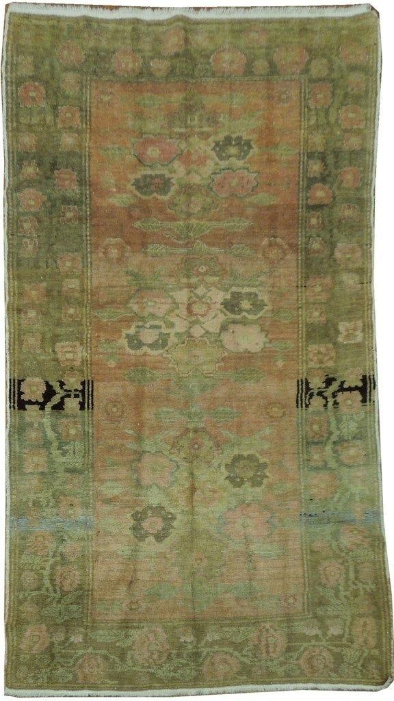 Peach Pink Antique Kazak Rug 4'10 x 8'5 Handmade Wool (1 of 6)