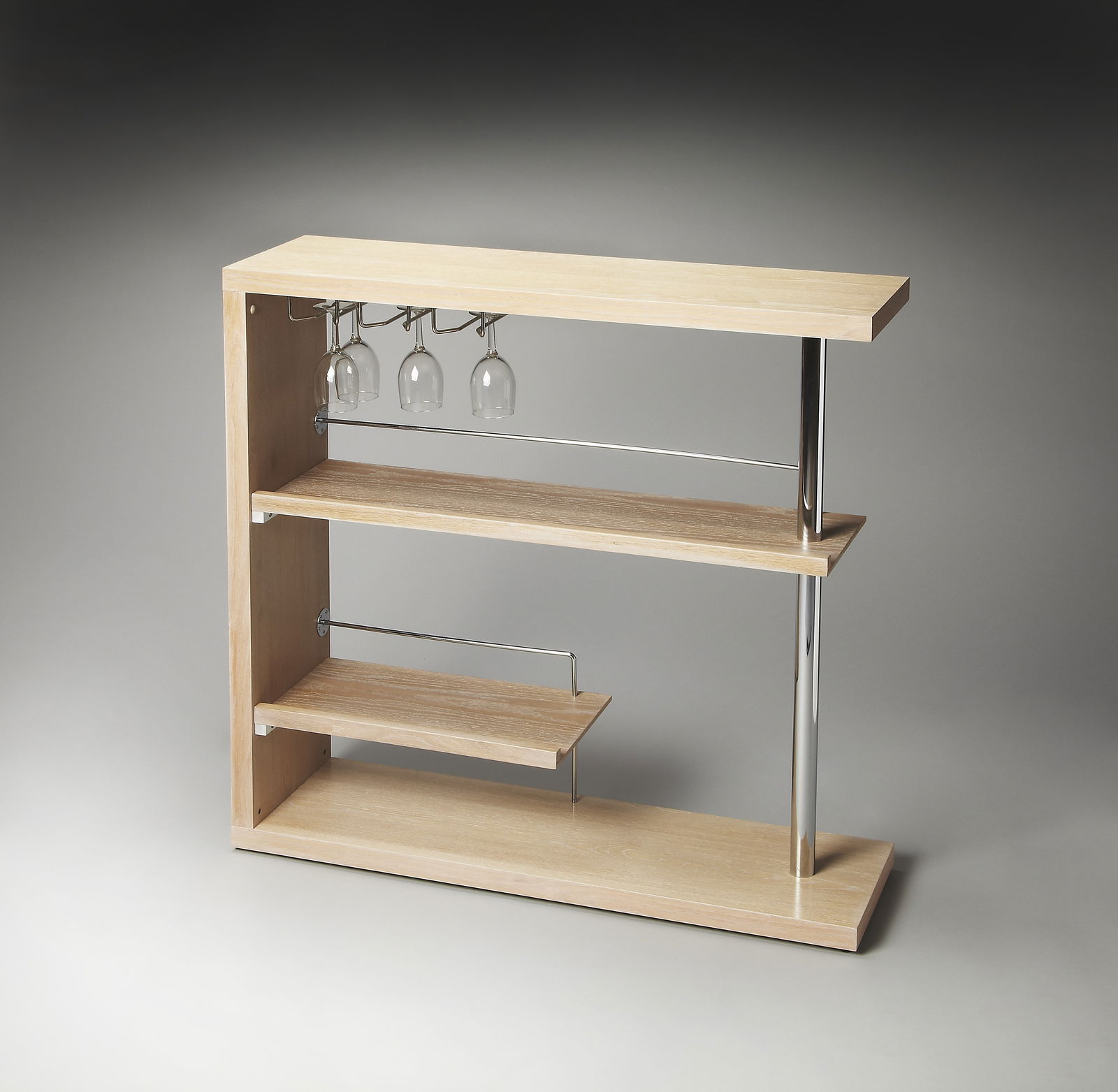 Butler Specialty Sleek Gray Bar Cabinet with Wine Holders (1 of 3)