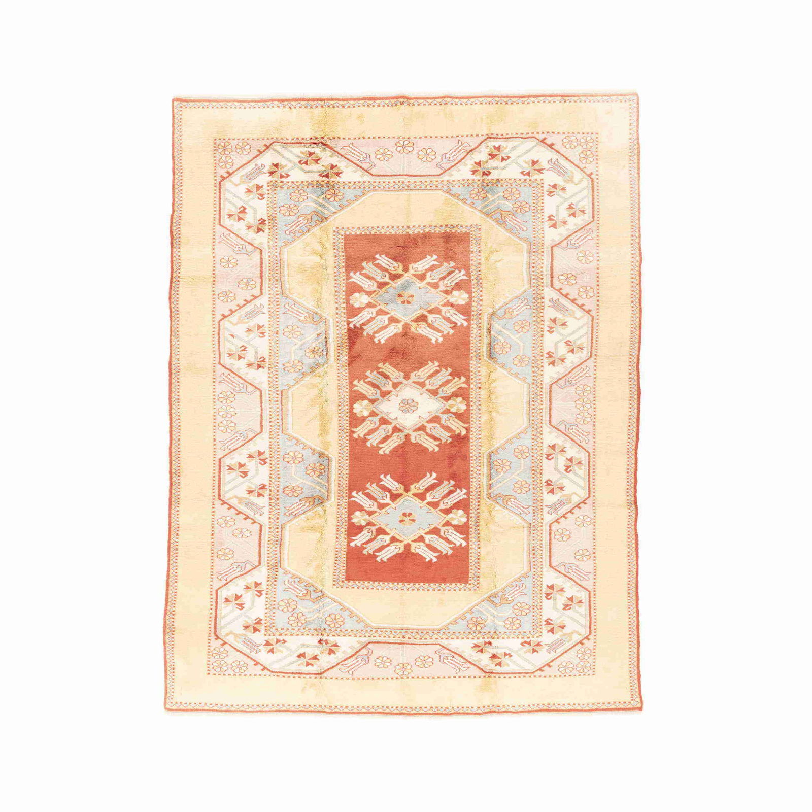 Authentic Handmade Milas Wool Carpet 99.6 x 131.9 Inches (1 of 8)