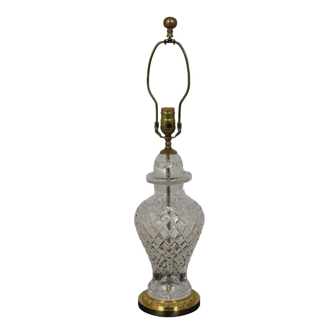 Elegant Waterford Crystal Table Lamp with Brass Base 27 Inches (1 of 10)