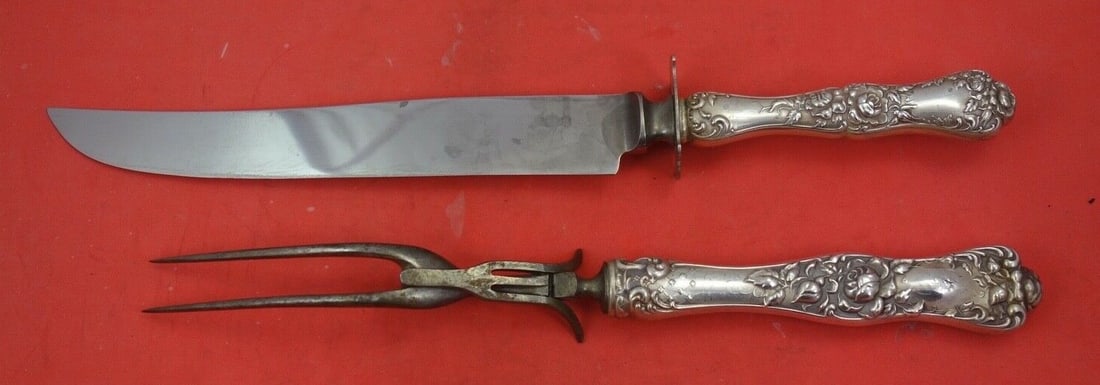 Shiebler American Beauty Sterling Silver Carving Set 2-pc 12 3/4 in (1 of 2)