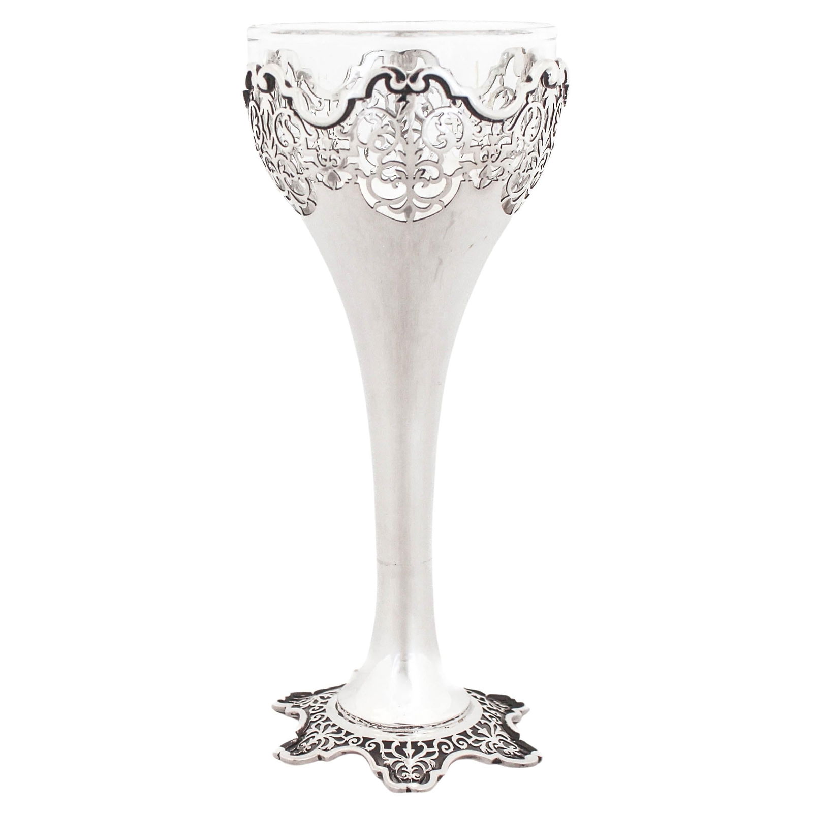 Mappin & Webb Sterling Silver Vase 1924 England 9in Reticulated Design (1 of 5)