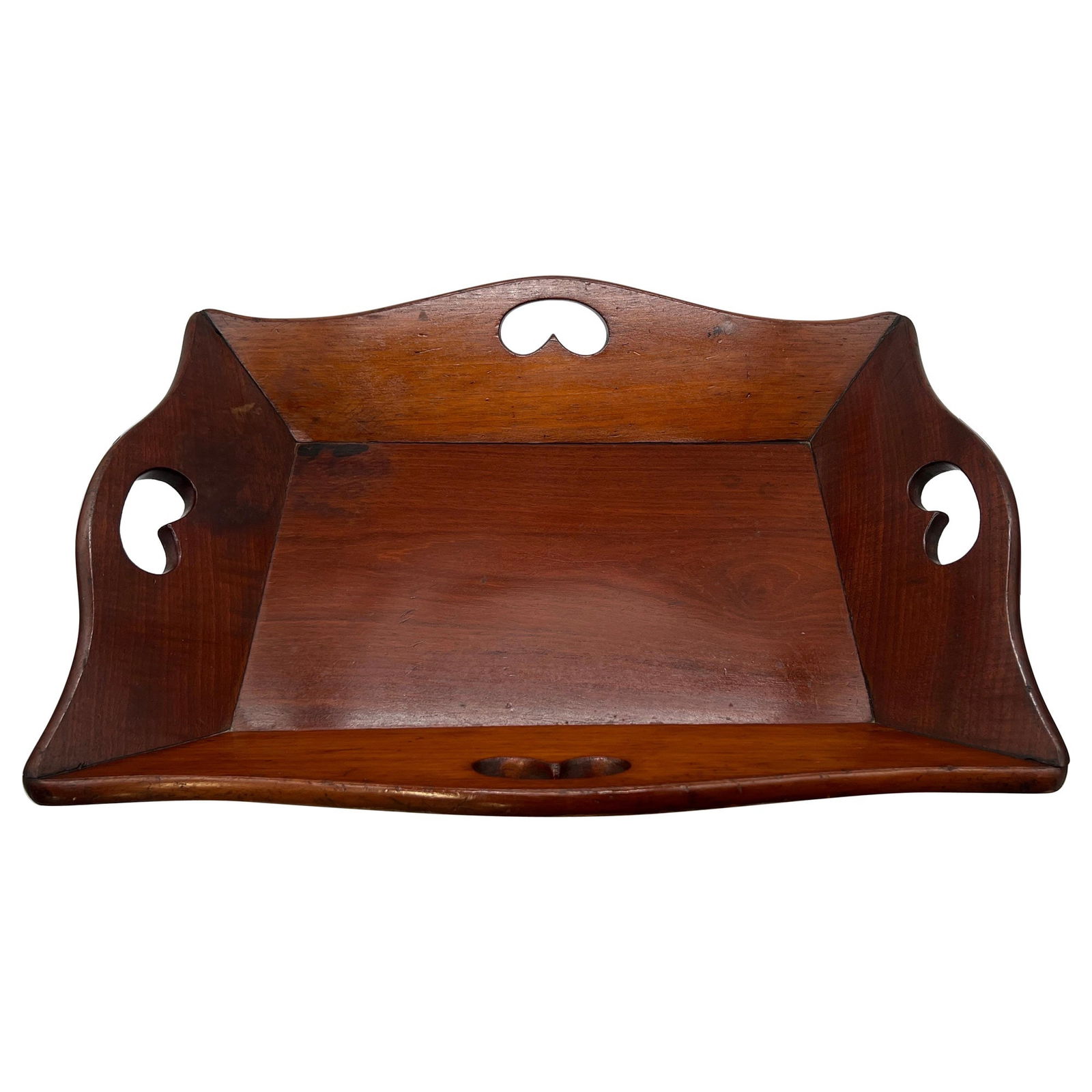 Unique George III Mahogany Butler's Tray C. 1790 with Beveled Handles (1 of 9)