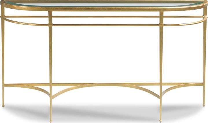 Woodbridge Patina Gold Leaf Demilune Hall Table (1 of 2)