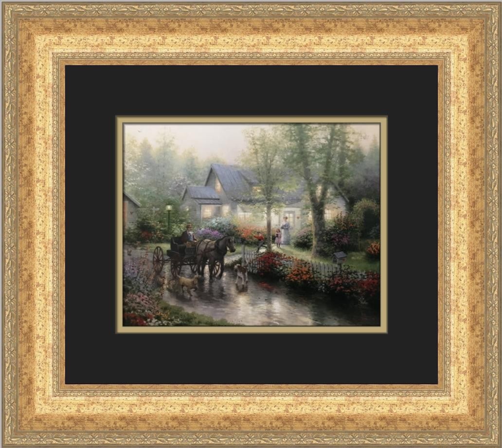 Thomas Kinkade Sunday Outing Custom Framed Art Print 16 x 18 (1 of 2)
