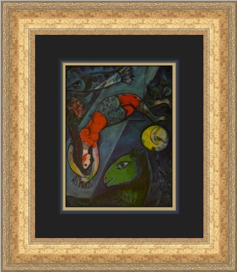 Marc Chagall The Blue Circus Custom Framed Print 1978 Art (1 of 2)