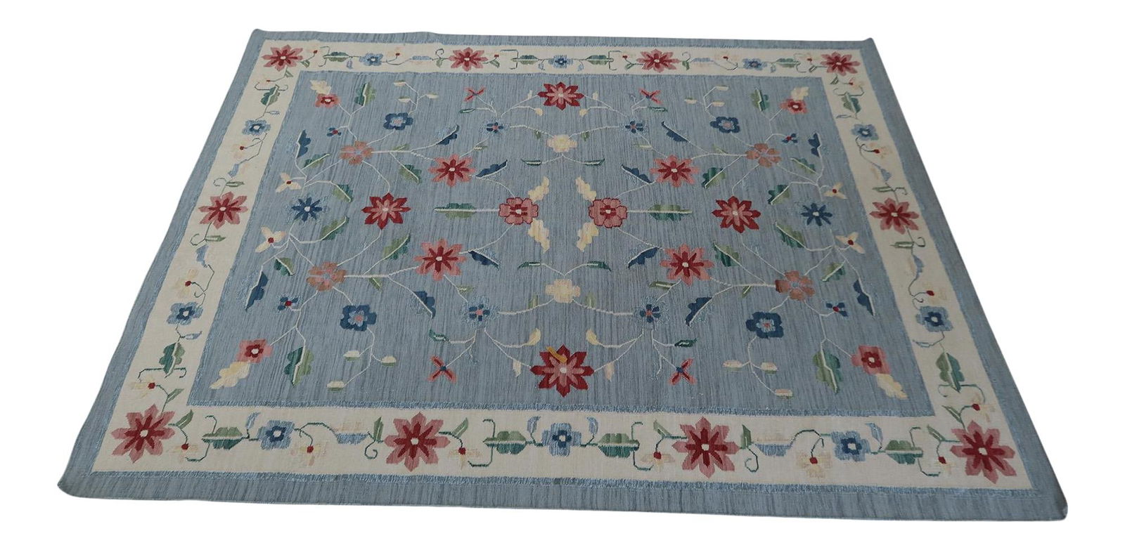 Vintage Floral Design 8 x 10 Wool Area Rug (1 of 8)
