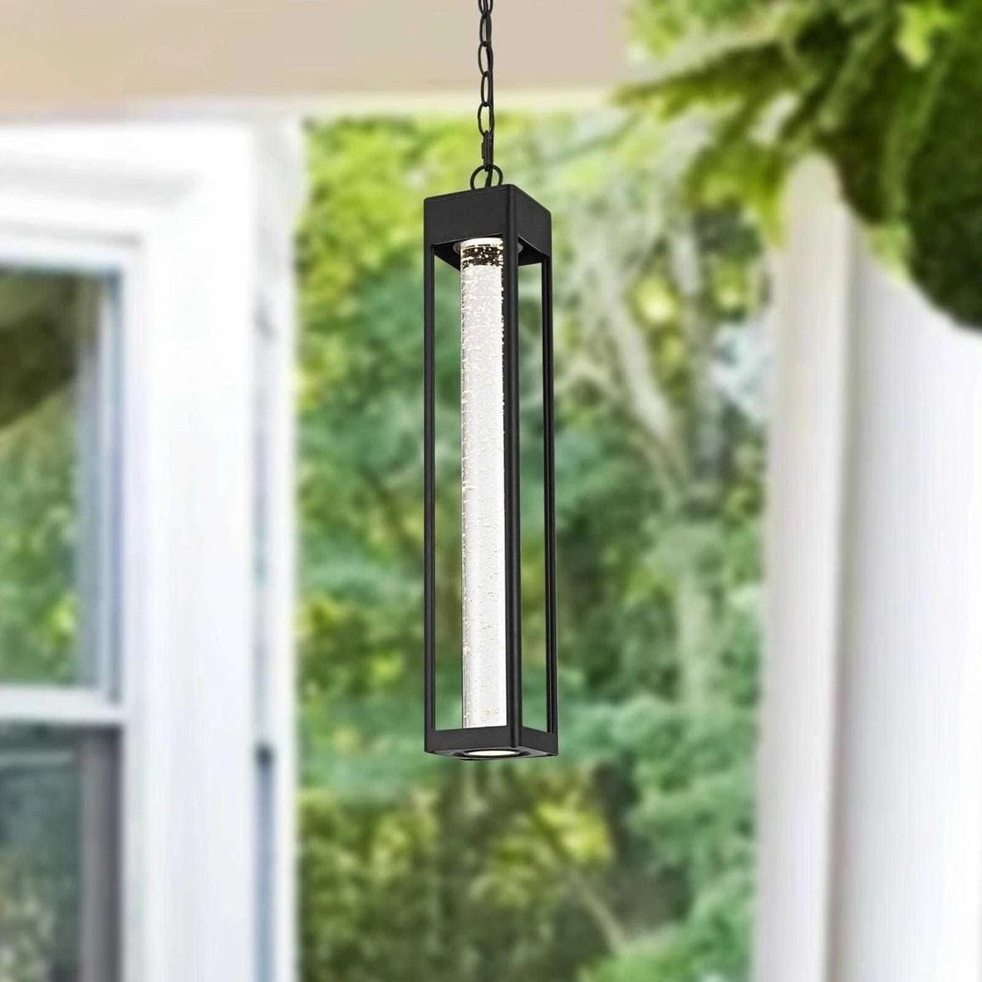 Amaris Black Outdoor Pendant Chandelier 23.39 Inch LED Waterproof Light (1 of 10)