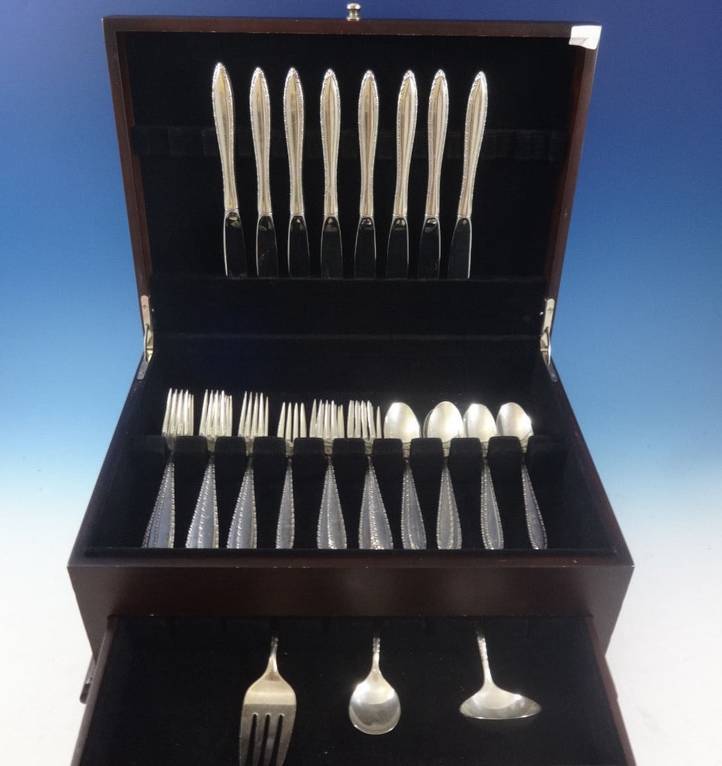 Michele by Wallace Sterling Silver Flatware Set for 8 with 35 Pieces and Bonus Chest (1 of 6)