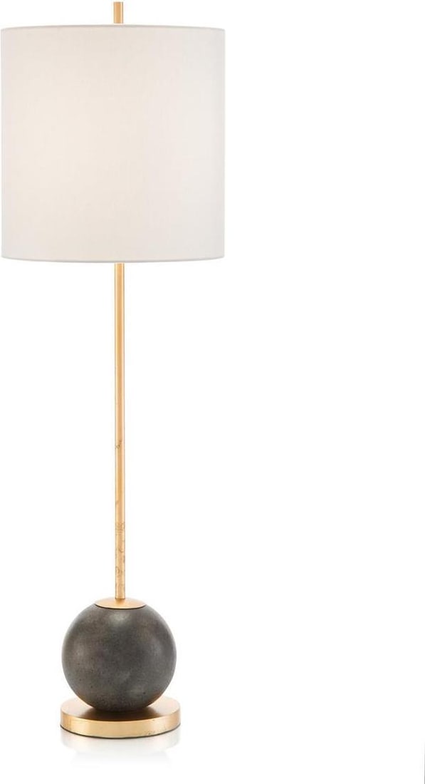 John-Richard Oil Bronze Buffet Lamp with Off-White Shade 35.75H (1 of 2)
