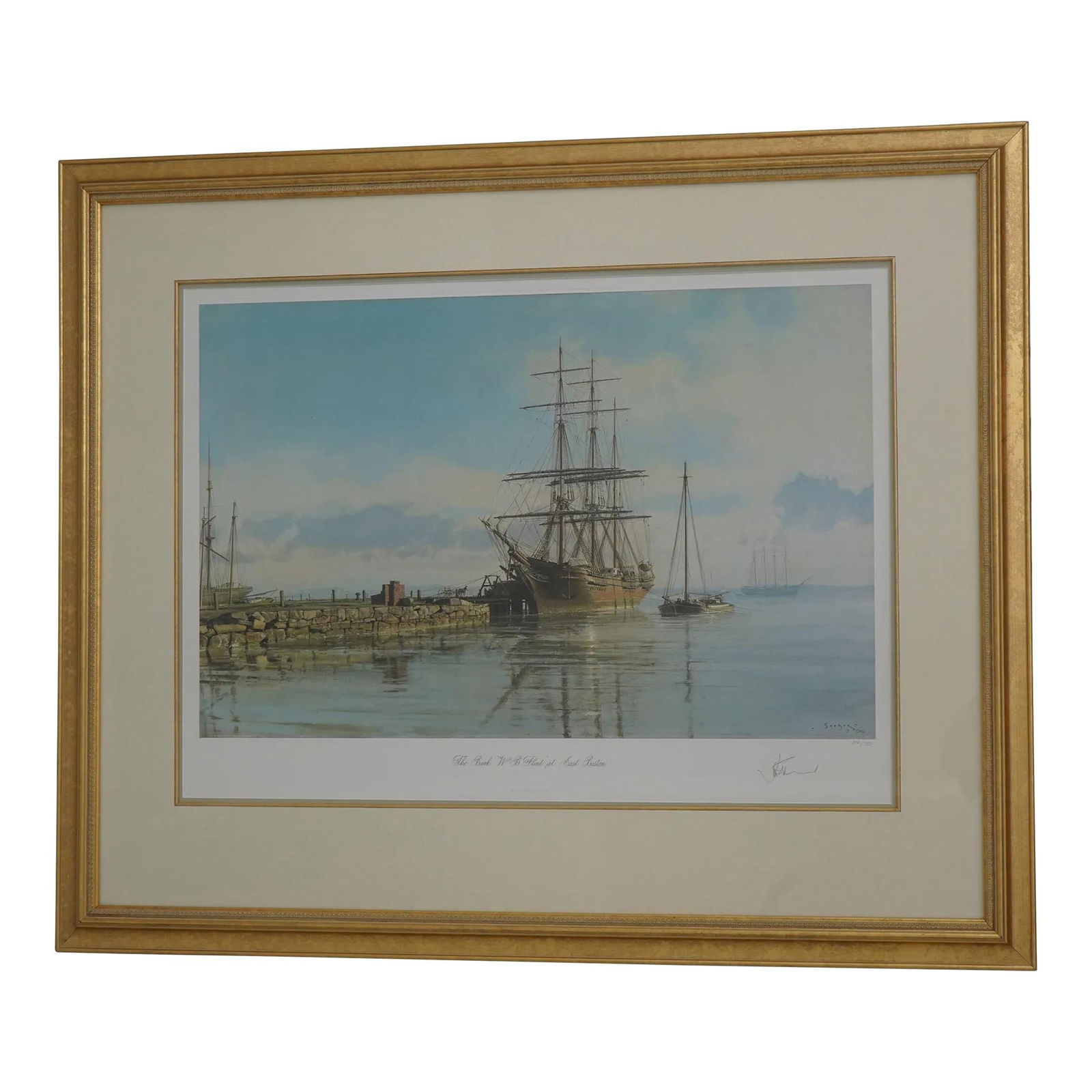 W.B. Flint Maritime Heritage Tall Ship Print Gold Leaf Frame (1 of 10)
