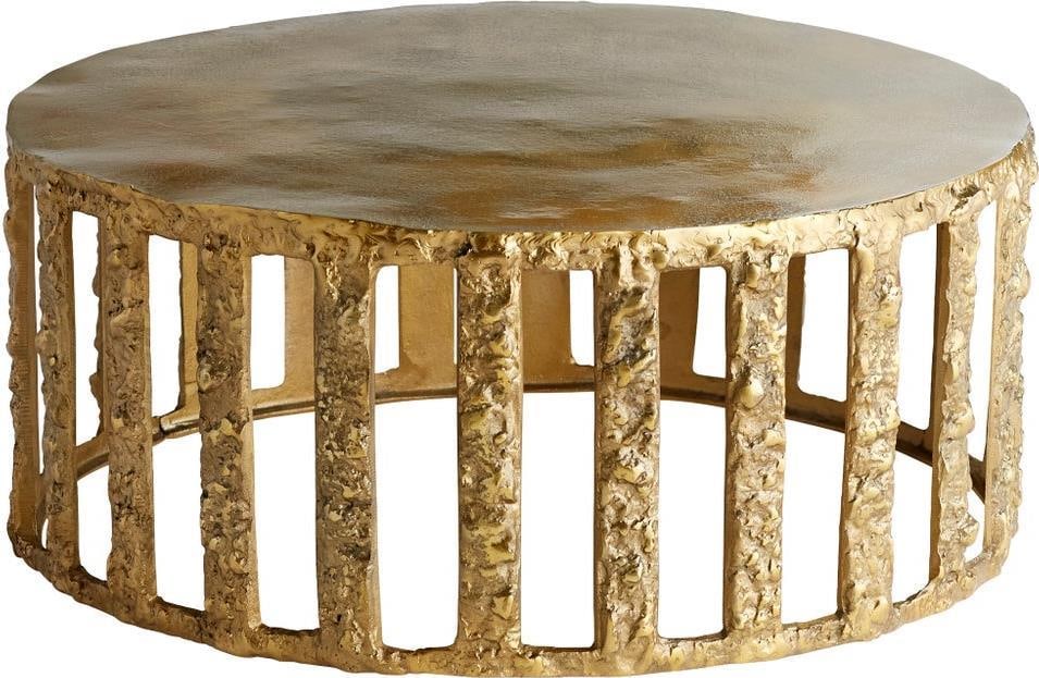 Cyan Lucila Gold Aluminum Round Coffee Table 14.25H 33.50W 33.50L (1 of 1)